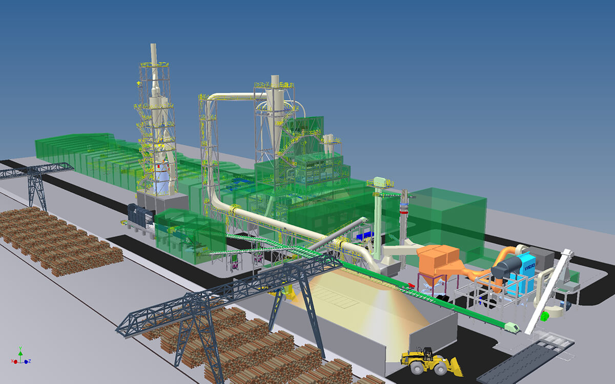 3-D rendering of insulation board plant Mozyr DOK